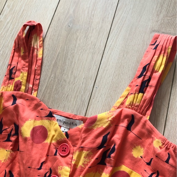 Emily and Fin Sweetheart Neckline Flare Dress in Orange Size S - Picture 5 of 12